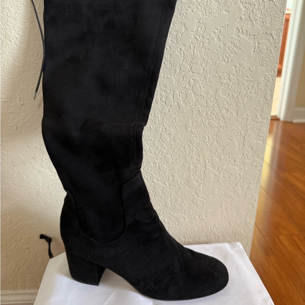 Black Suede Heeled Women's Boots